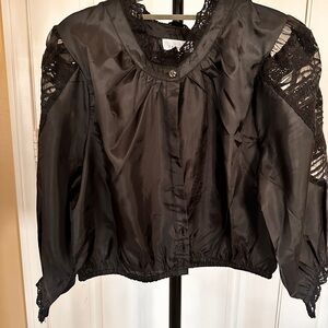 TOPSHOP Elegant Black Lace Women's Top